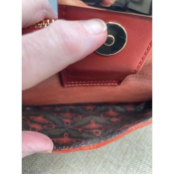 Spartina 449 Suede Crossbody or Clutch Wallet  Rust Color - Picture 11 of 16